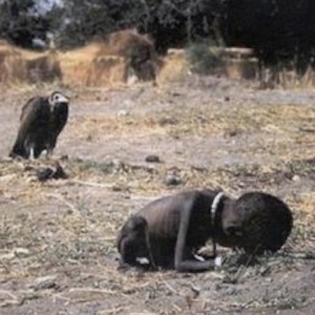 African Child stalked by a Vulture-Sudan